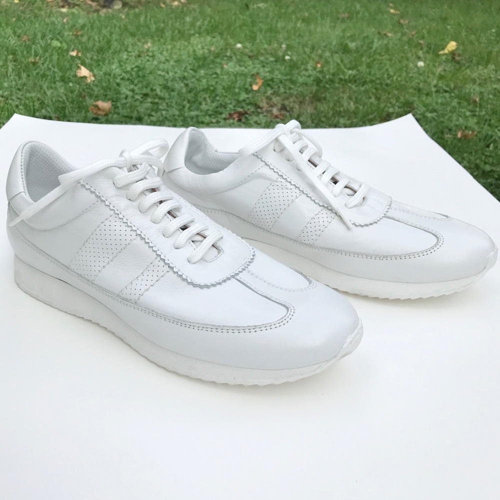 White, ZARA Leather Uniform Sneakers
